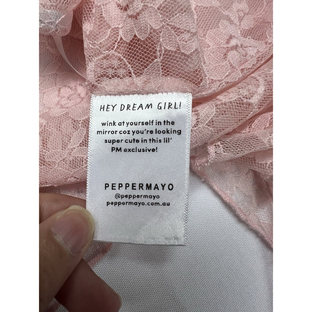 Peppermayo Dance Again Lace Mini Skirt US 2/Au 6 Sheer Pink Coquette Fairy - Picture 9 of 12